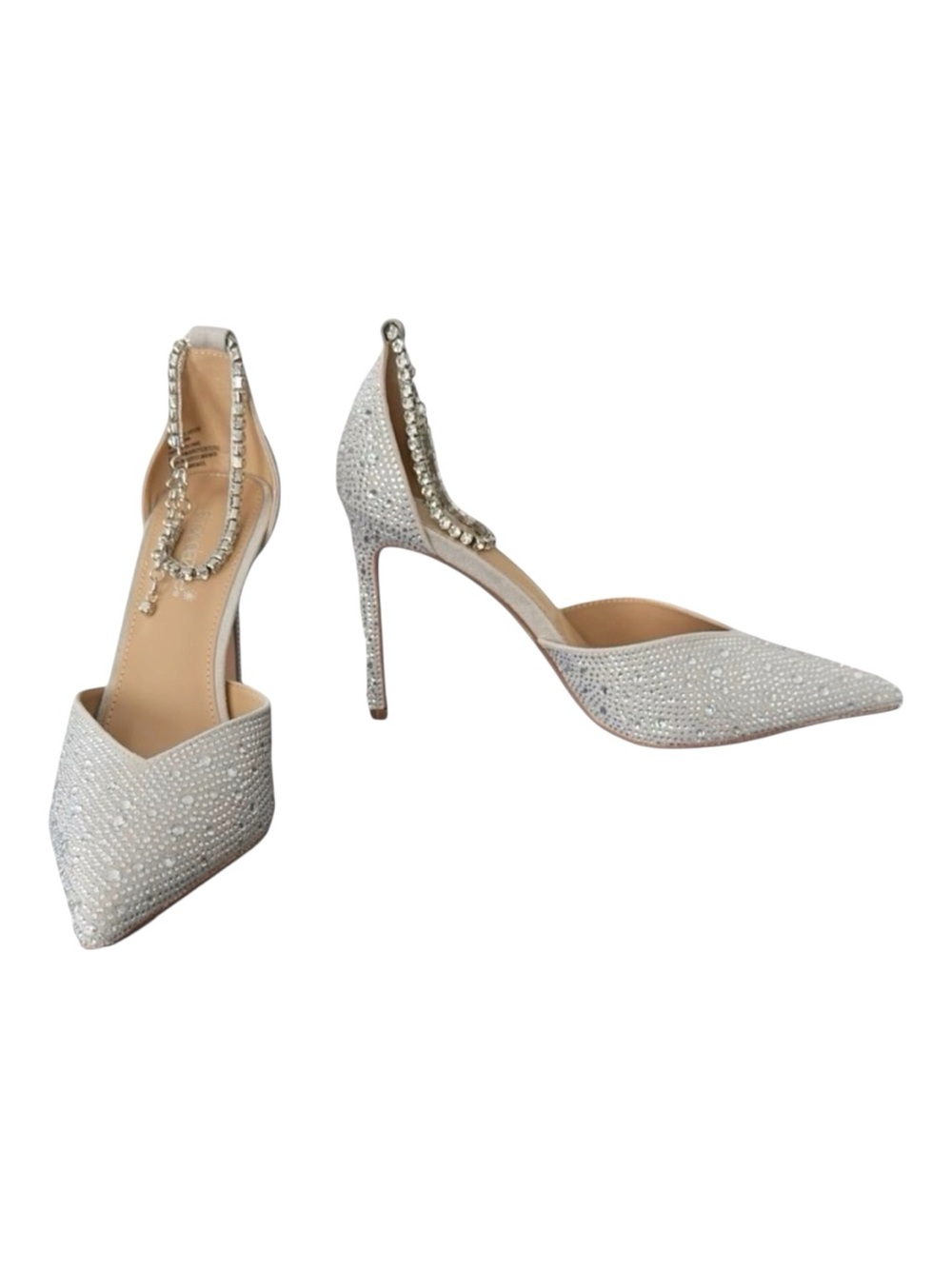 ShoeDazzle Jayda Rhinestone Bridal Wedding Heels 8.5 Vapor Blue Silver NWT